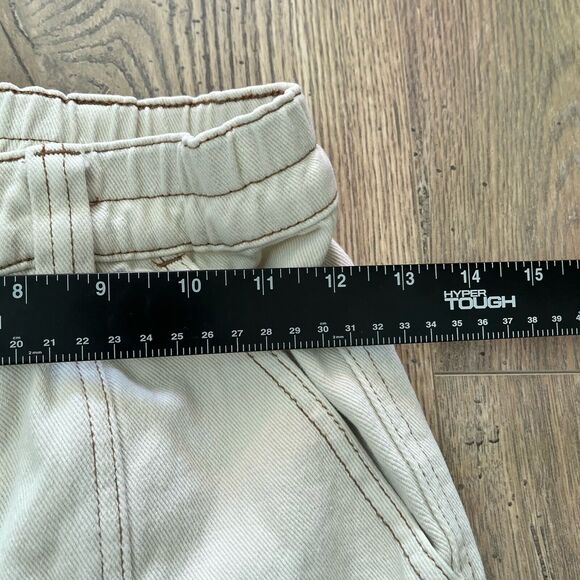 PacSun Pants Womens Small Beige Cargo Pants Pocket Elastic Snap Casual Ladies XS - Picture 6 of 8